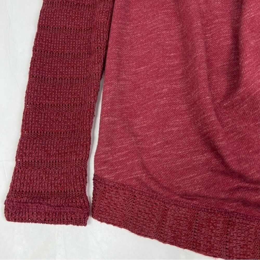 Lucky Brand Waterfall Wrap Burgundy Knit Cardigan Sweater Women’s Small - Picture 9 of 12